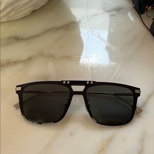 RIMOWA Black Square Aviator Sunglasses with Dark Lenses